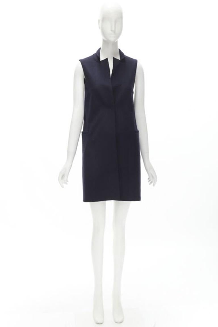 HARRIS WHARF LONDON Weste aus 100 % marineblauer Wolle mit Filz IT40 S im Angebot 6