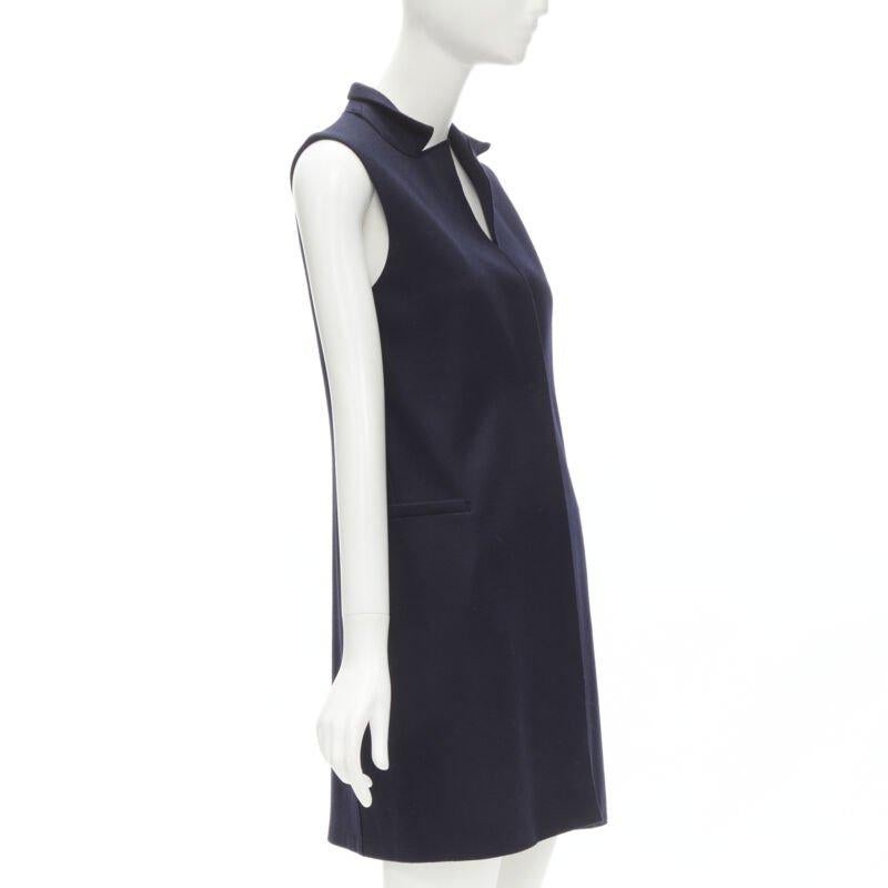 HARRIS WHARF LONDON Weste aus 100 % marineblauer Wolle mit Filz IT40 S im Zustand „Hervorragend“ im Angebot in Hong Kong, NT