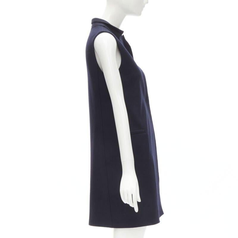 HARRIS WHARF LONDON Weste aus 100 % marineblauer Wolle mit Filz IT40 S Damen im Angebot