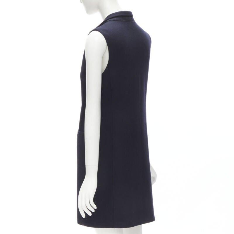 HARRIS WHARF LONDON Weste aus 100 % marineblauer Wolle mit Filz IT40 S im Angebot 2
