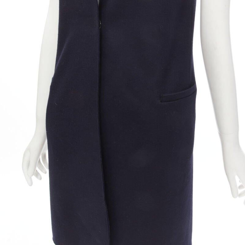HARRIS WHARF LONDON Weste aus 100 % marineblauer Wolle mit Filz IT40 S im Angebot 3