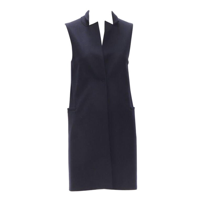 HARRIS WHARF LONDON Weste aus 100 % marineblauer Wolle mit Filz IT40 S im Angebot