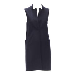HARRIS WHARF LONDON Veste gilet en laine 100 % feutre bleu marine IT40 S