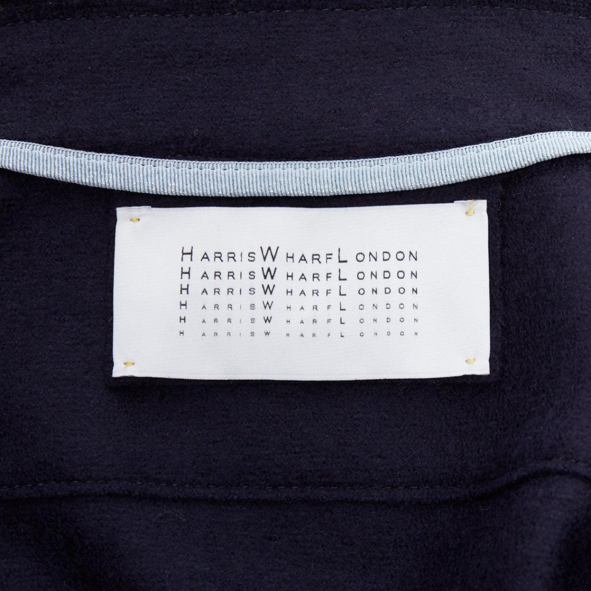 HARRIS WHARF LONDON marineblaue Bikerjacke aus Schurwolle in Kurzform IT38 XS im Angebot 4