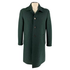 HARRIS WHARF LONDON Size 42 Forest Green Textured Wool Coat