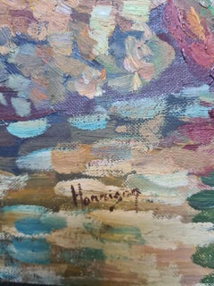 Die Mittelmeerküste, Öl auf Leinwand, signiert, Ende 20.