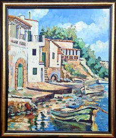 Die Mittelmeerküste, Öl auf Leinwand, signiert, Ende 20.