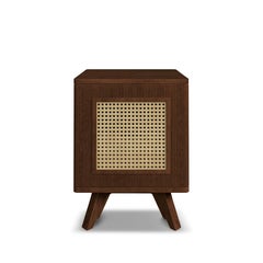 Harrison Bedside Handmade in Portugal Wood Rattan by Wood Tailors Club