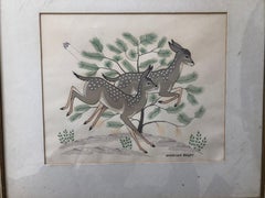 Vintage Harrison Begay Pair of Deer