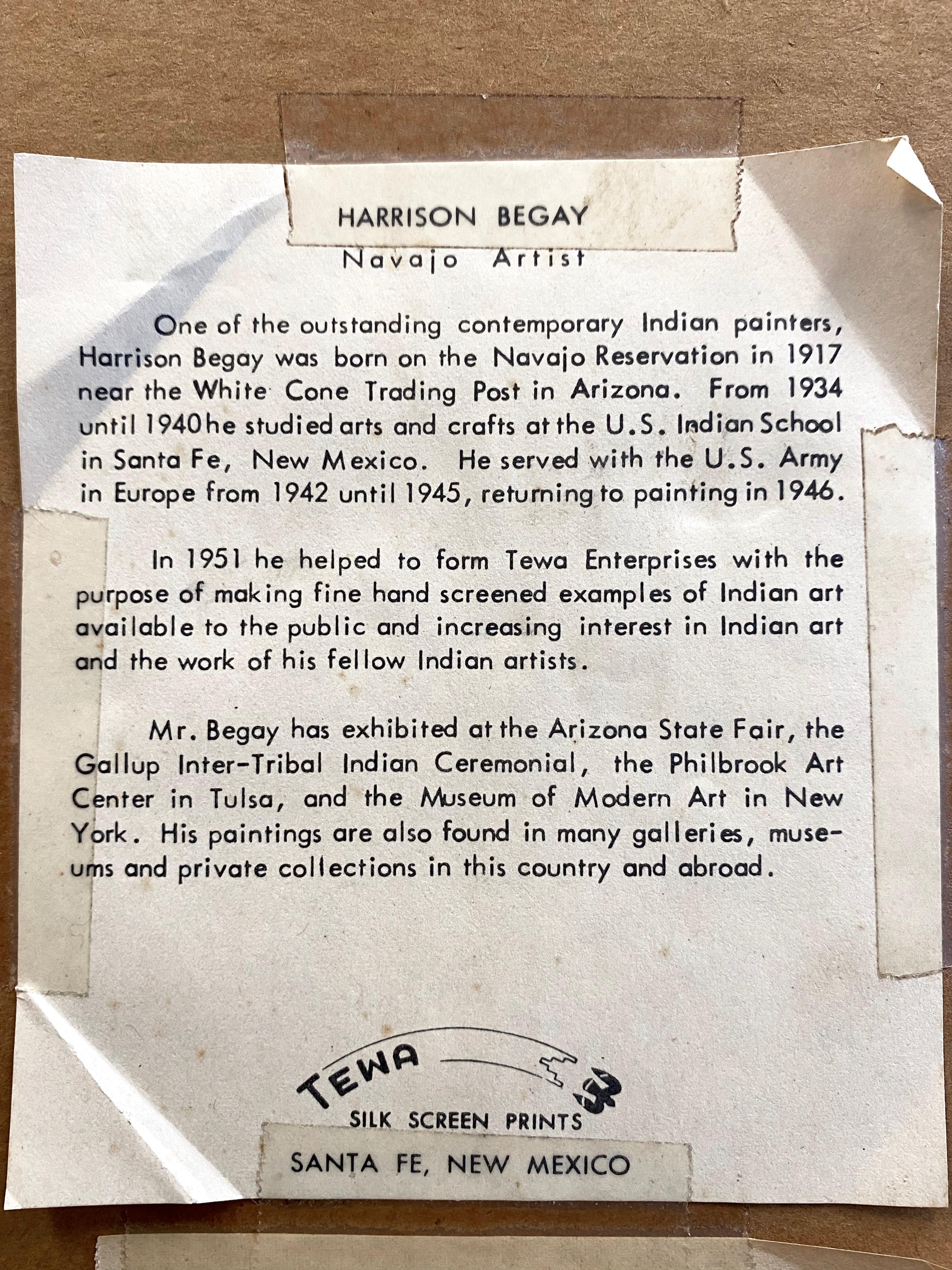 Harrison Begay (Haashké yah Níyá) “The Weavers”, Serigraph, Early 1950s 8