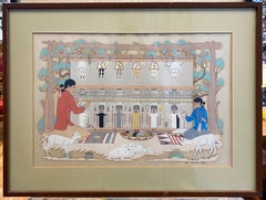 Harrison Begay (Haashké yah Níyá) “The Weavers”, Serigraph, Early 1950s