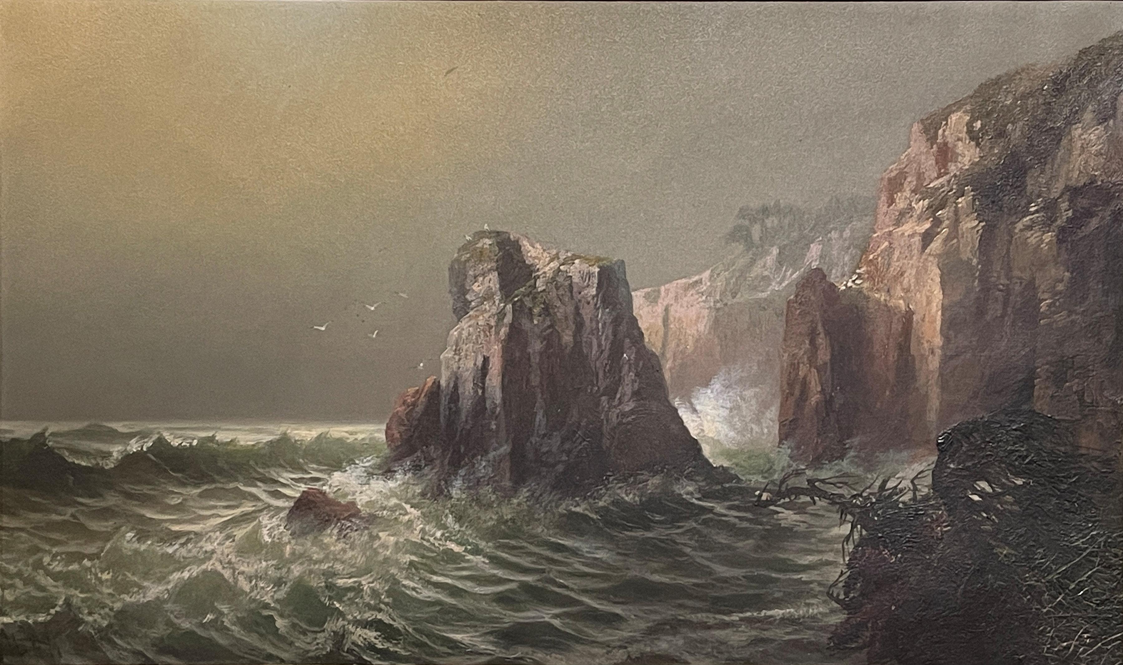 Harrison Bird Brown (1831 - 1915)
Grand Manan
Huile sur toile
12 x 20 pouces
Signé avec des initiales en bas à gauche

Harrison Bird Brown est né en 1831 à Portland, dans le Maine, et est surtout connu pour ses paysages de White Mountain et ses