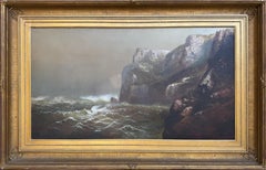 "Maine Cliffs, Rough Sea" Harrison Bird Brown, American, Rough Sea, Rocky Coast