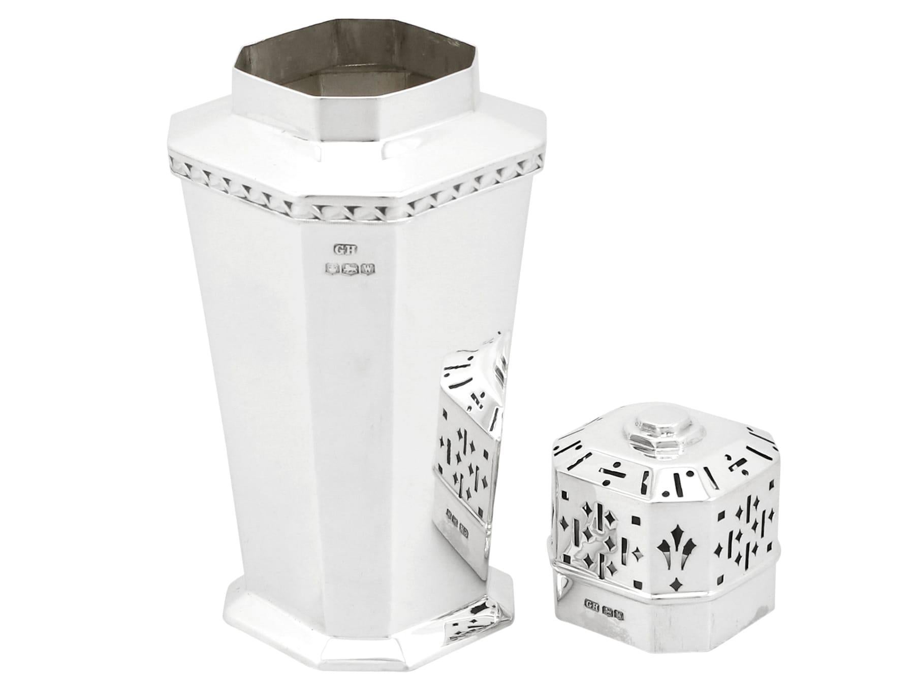 Azucarero de plata de ley Harrison Brothers & Howson 1939 - Art Déco Inglés en venta