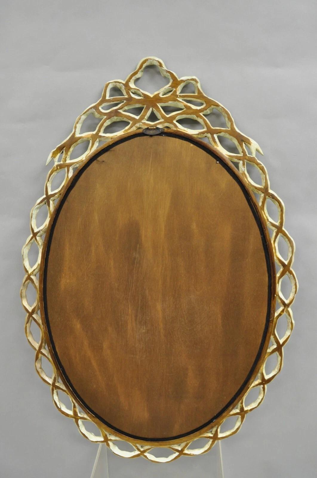 Harrison Gil Blue Italian Hollywood Regency Carved Wood Ribbon Wall Mirror Pair For Sale 3