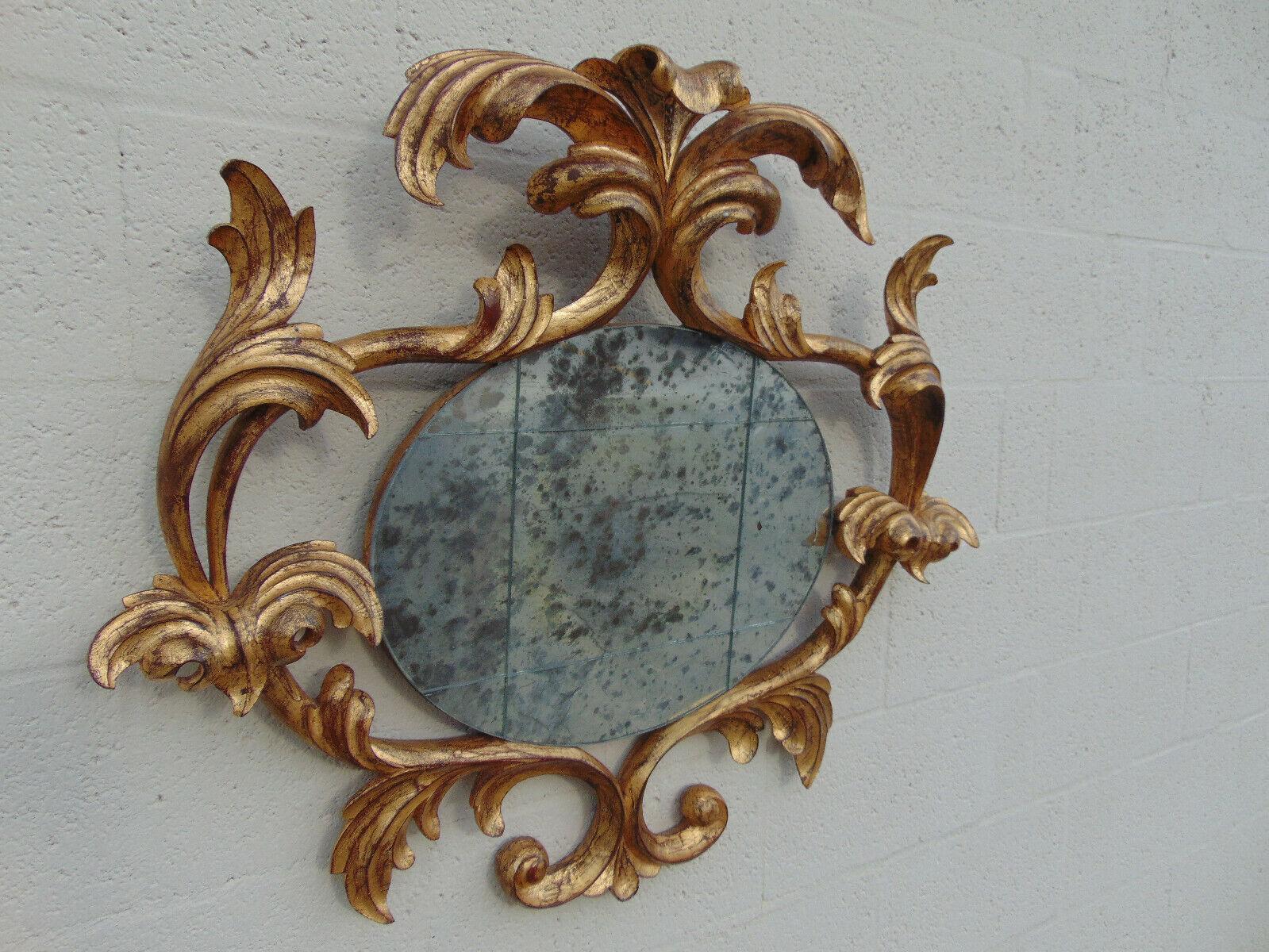 Harrison & Gil Carved Giltwood Rococo Mirror with Antiqued Distressed Glass For Sale 3