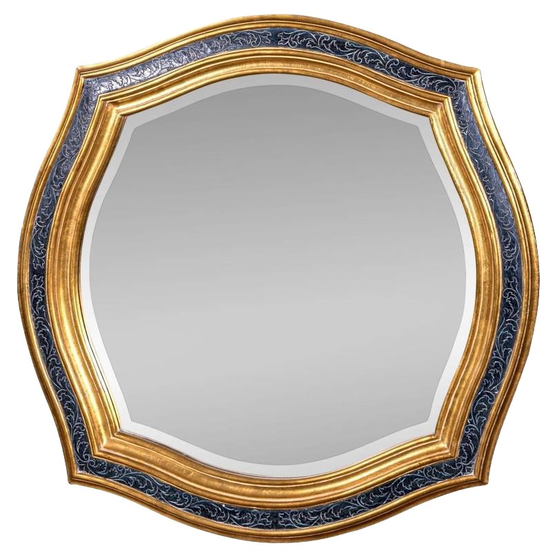 Harrison & Gil Dauphine Carved, Ebonized And Gilt Wood Framed Mirror