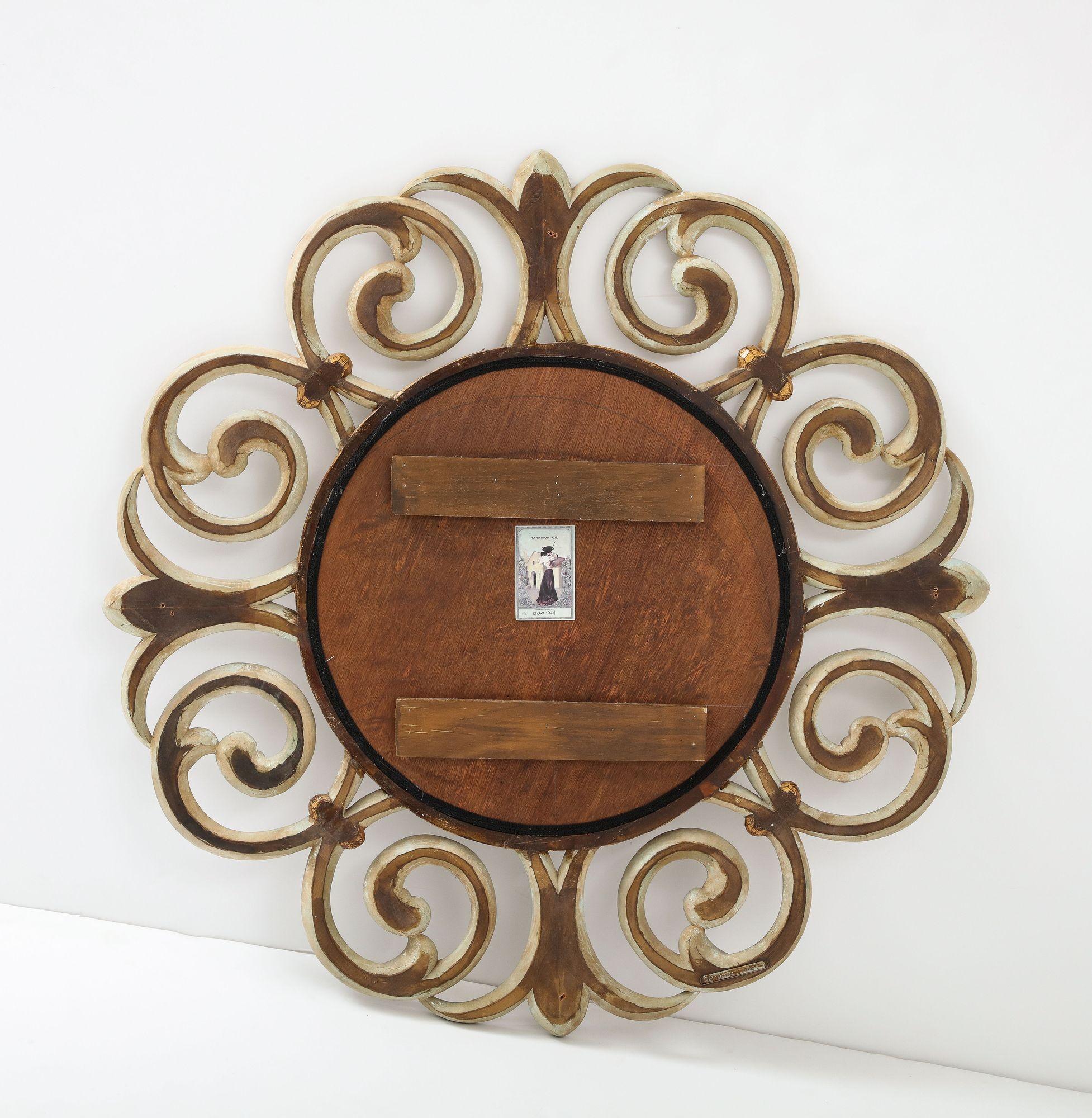 Harrison Gil Intricately Carved Wood Mirror 4