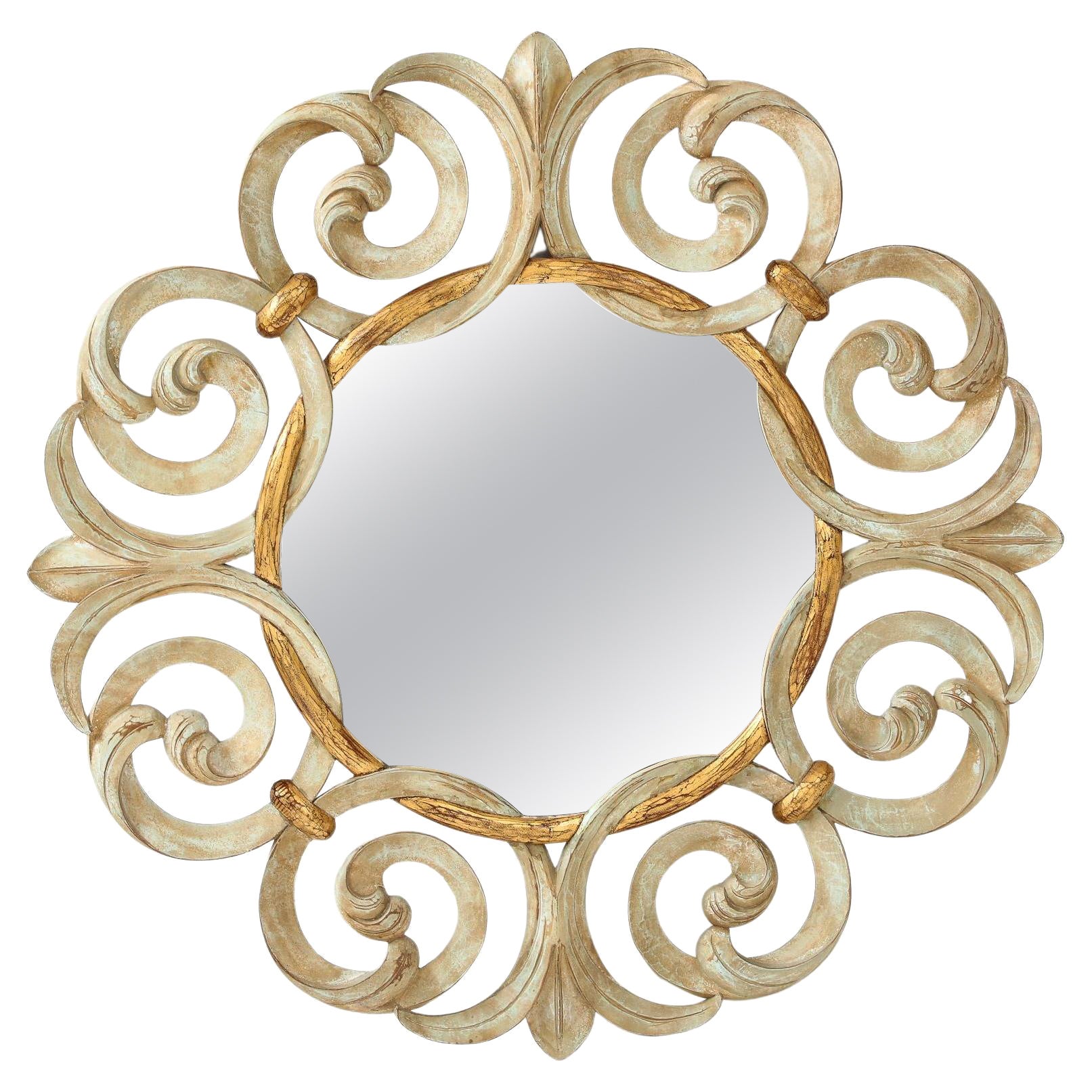 Harrison Gil Intricately Carved Wood Mirror