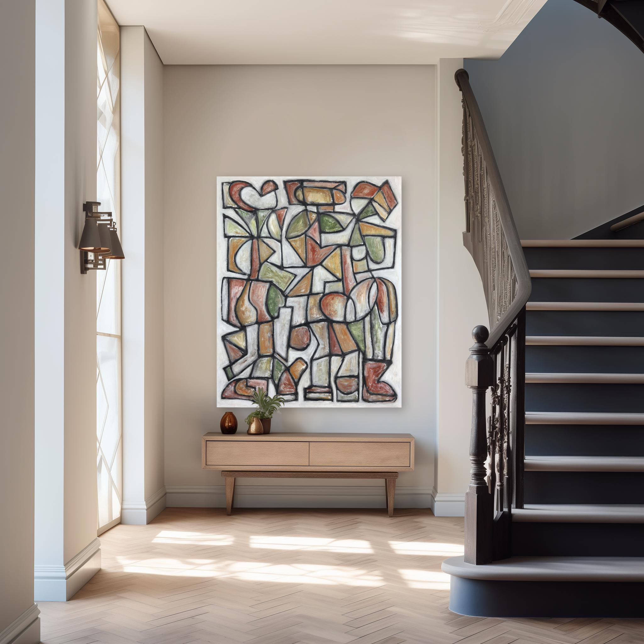 Anima - Grande peinture géométrique abstraite contemporaine en vente 4