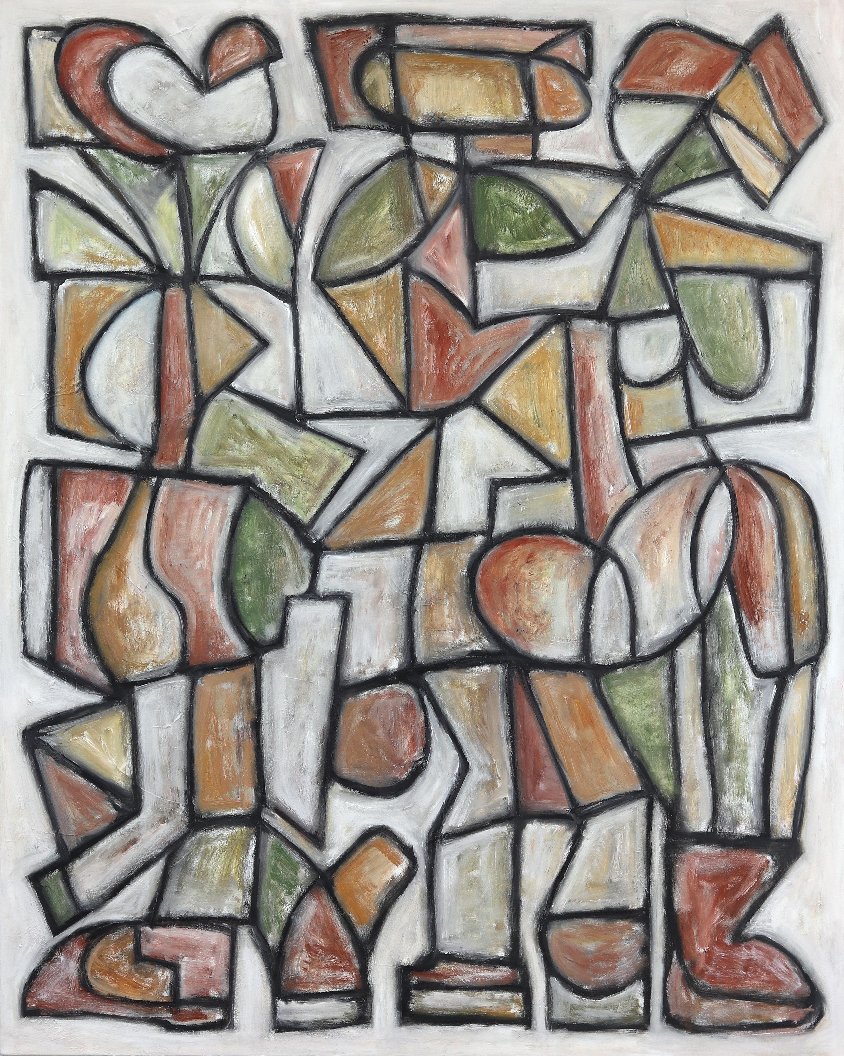 Anima - Grande peinture géométrique abstraite contemporaine - Art de Harrison Gilman