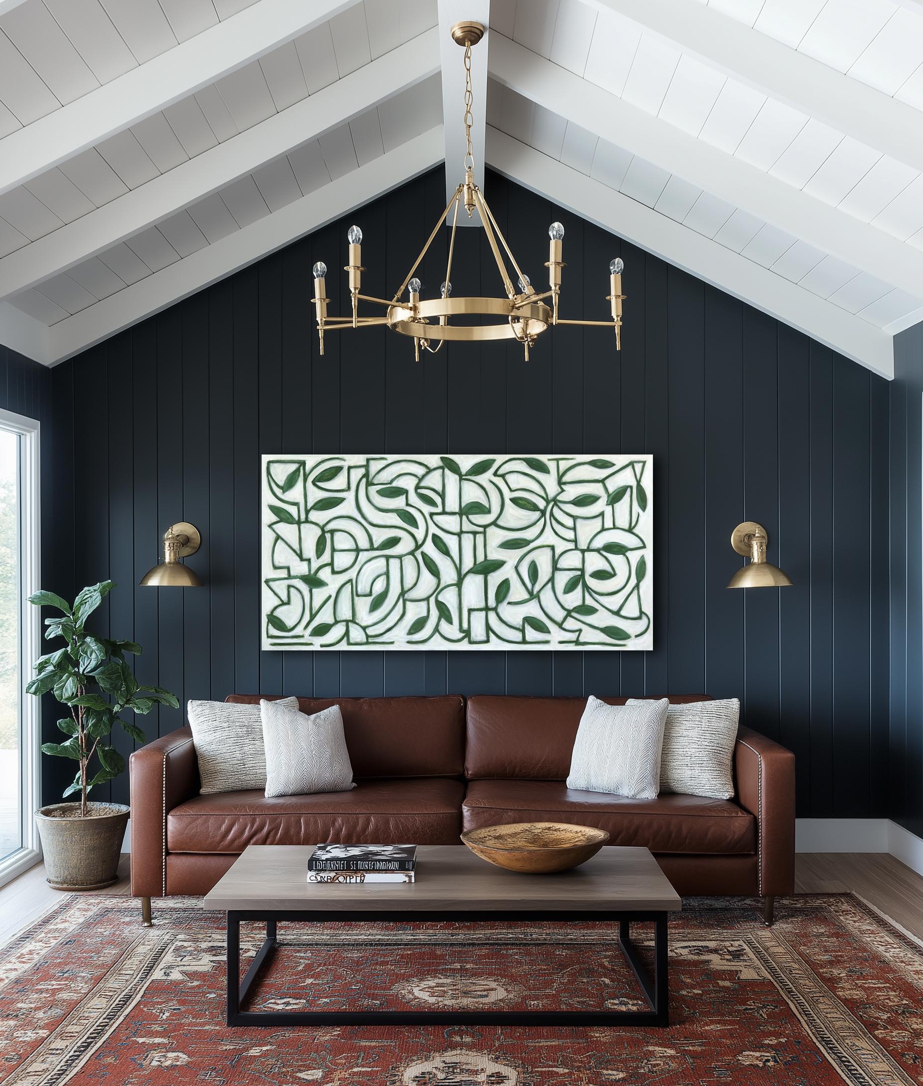Applehead Arboretum - Large Contemporary Abstract Geometric Botanical Painting For Sale 3