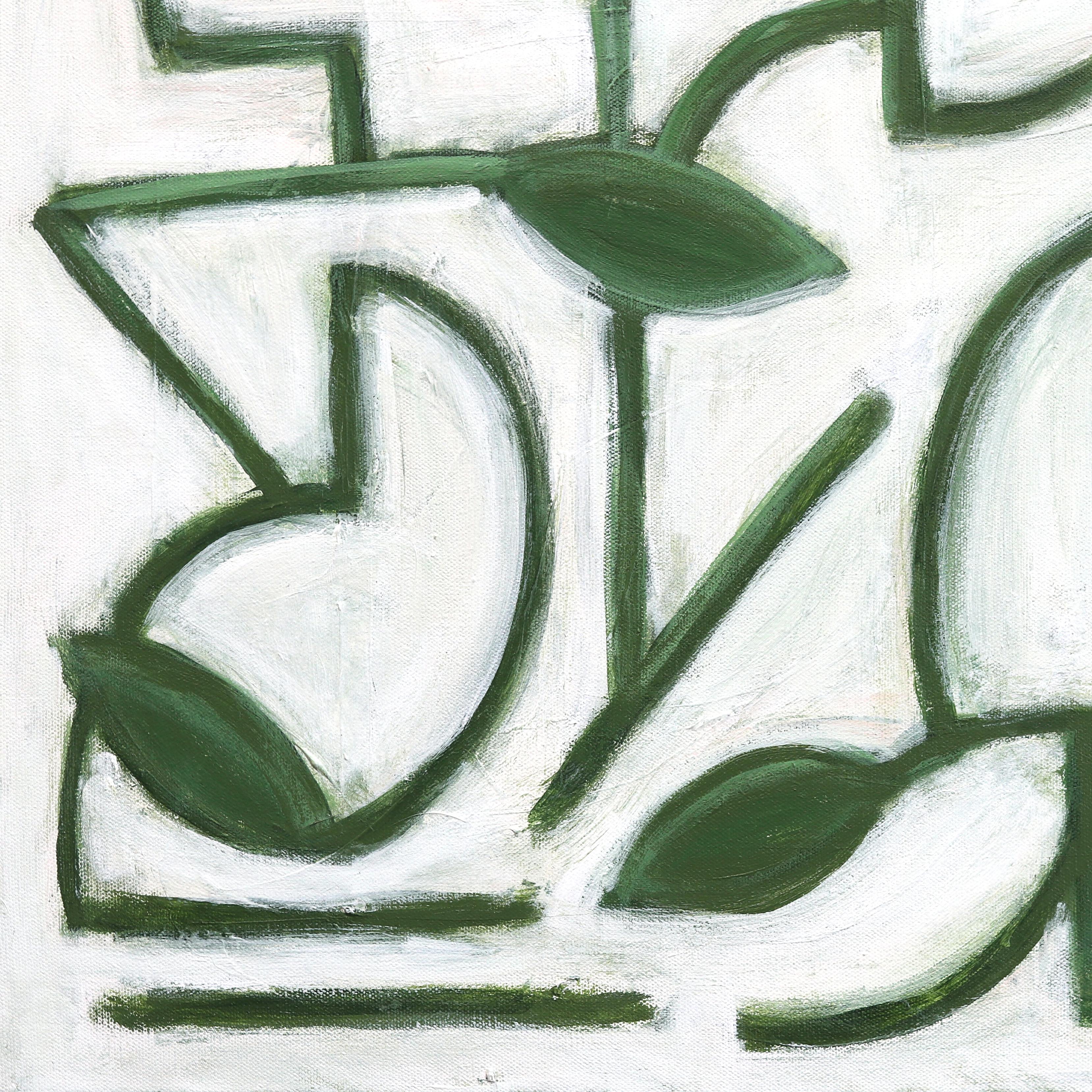 Applehead Arboretum - Large Contemporary Abstract Geometric Botanical Painting For Sale 4