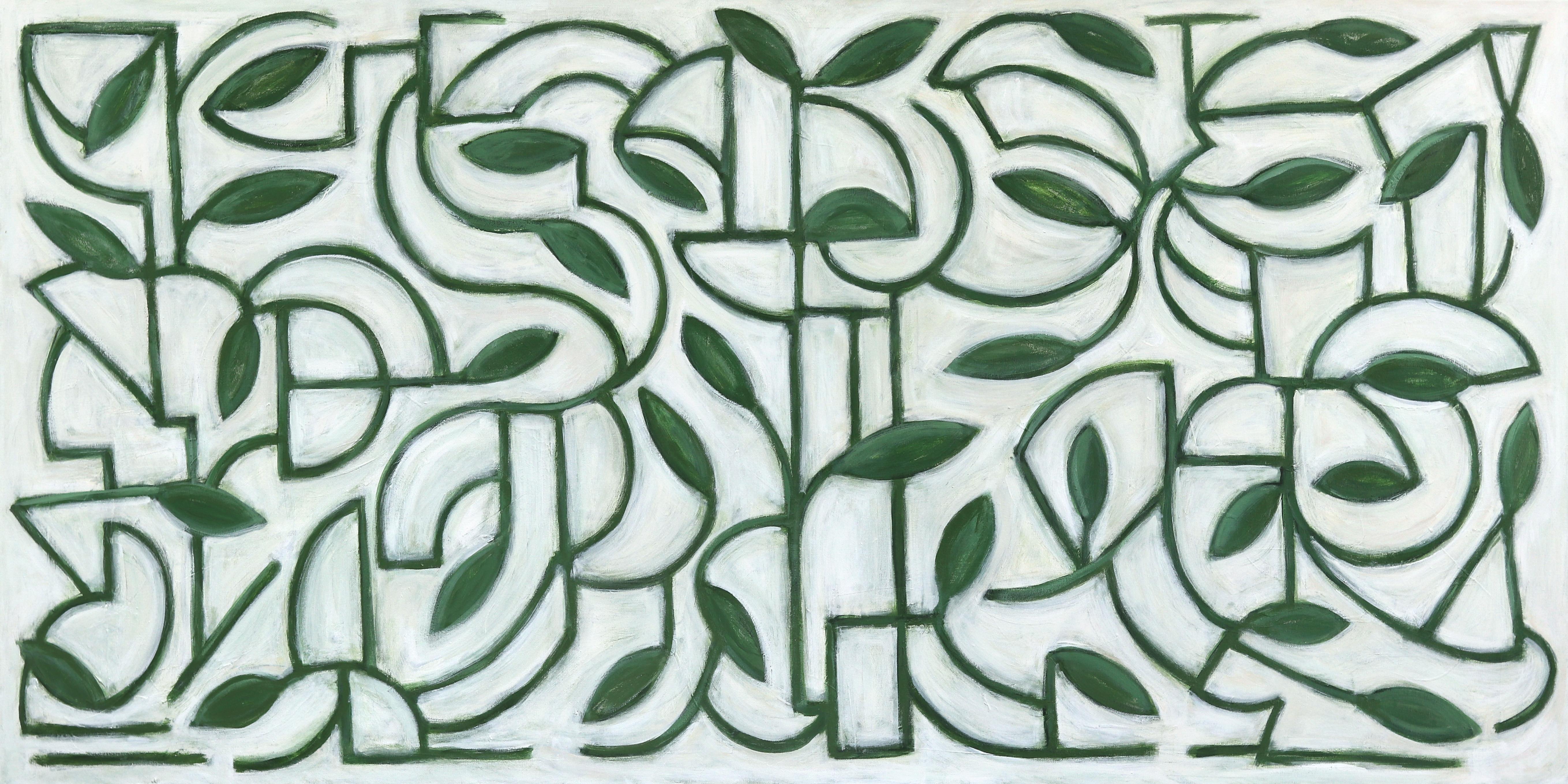 Applehead Arboretum - Large Contemporary Abstract Geometric Botanical Painting