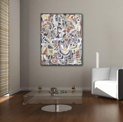 Trigger cosmico - Quadro organico contemporaneo di grandi dimensioni