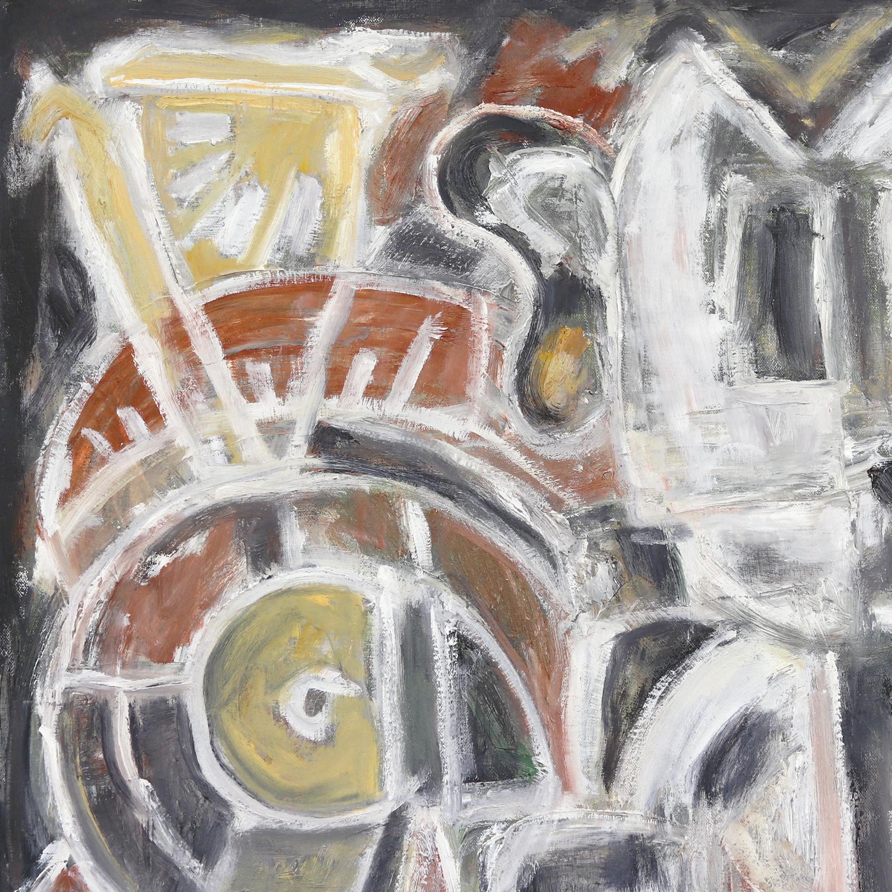 Le grandi opere originali di Harrison Gilman iniziano con uno strato di astrazione gestuale veloce seguito da forme organiche e strutture geometriche. Alcuni dei suoi dipinti rimangono allo stadio astratto puramente onirico, mentre altri si