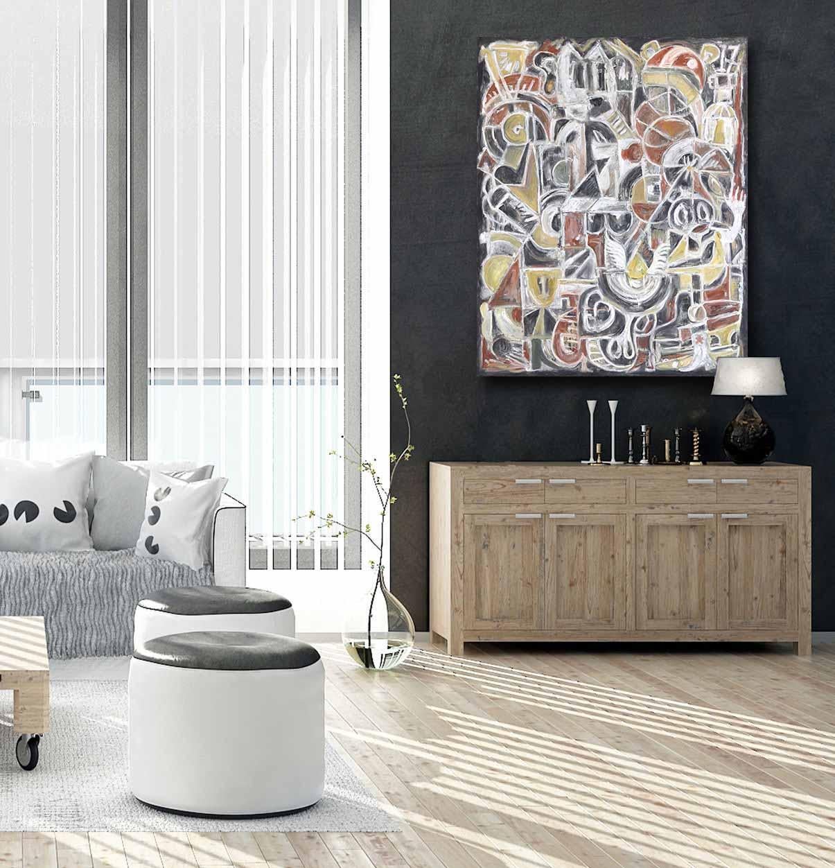 Trigger cosmico - Quadro organico contemporaneo di grandi dimensioni in vendita 3