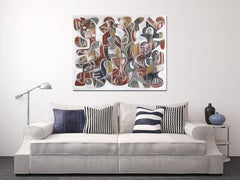 Cosmic Trigger V.2 - Pittura a olio astratta di forma organica contemporanea di grandi dimensioni