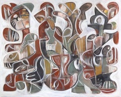 Cosmic Trigger V.2 - Large Contemporary Organic Shape Abstract Oil Painting