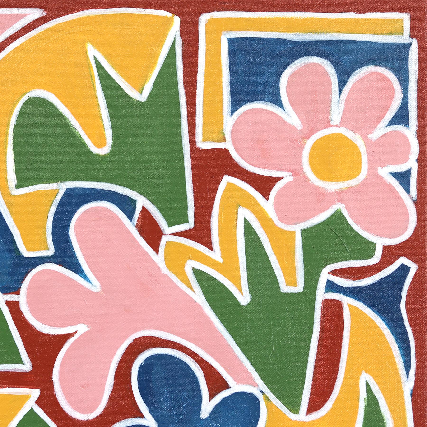 Deus Ex Machina - Colorful Contemporary Painting with Abstract Geometric Forms For Sale 2