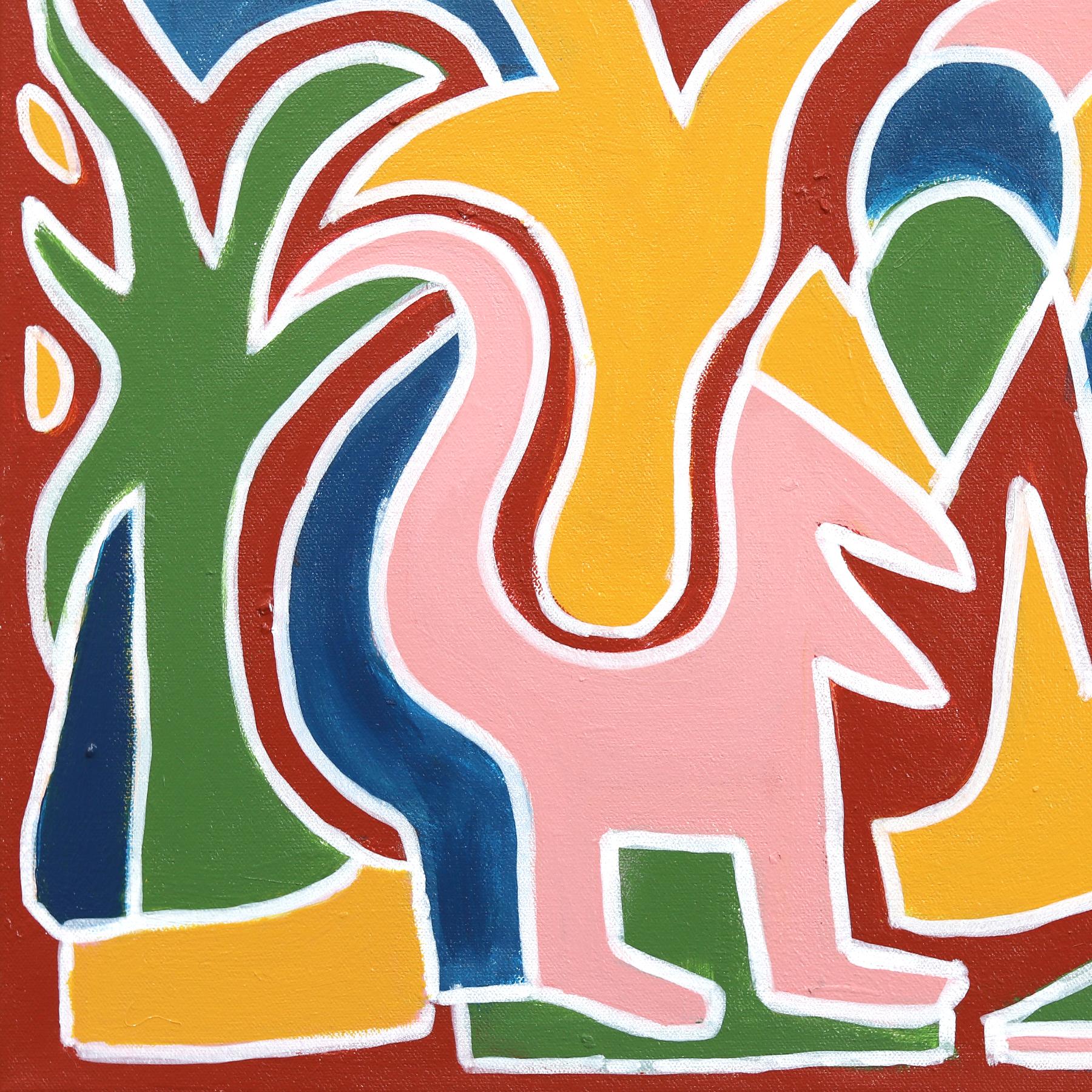Deus Ex Machina - Colorful Contemporary Painting with Abstract Geometric Forms For Sale 4