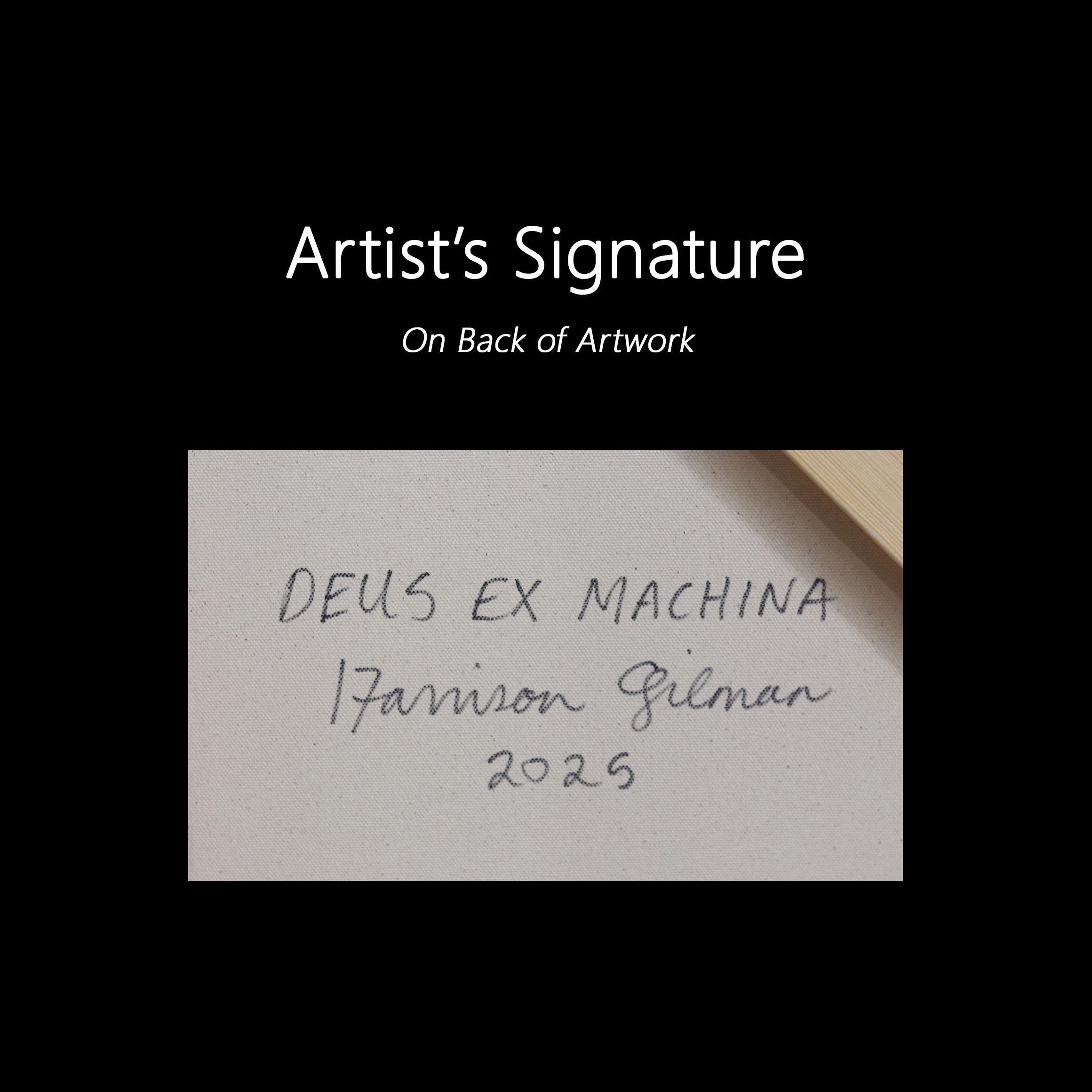 Deus Ex Machina - Colorful Contemporary Painting with Abstract Geometric Forms For Sale 6