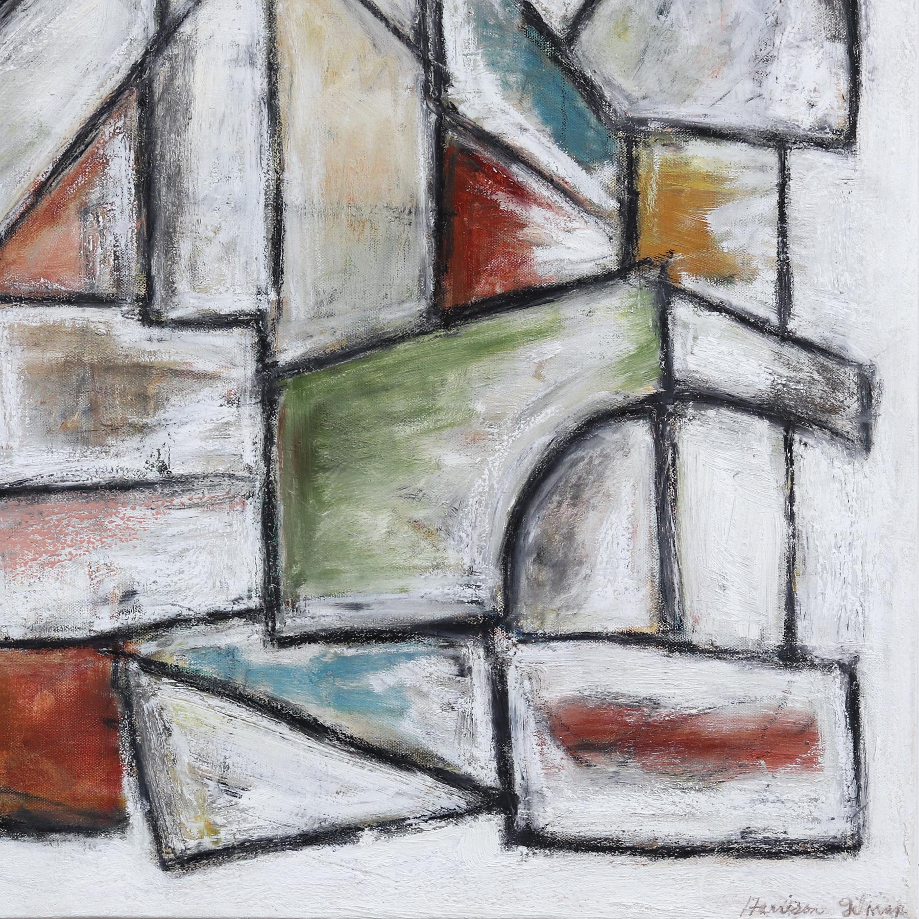 Ti rendi conto? - Grande quadro cubista contemporaneo dai toni tenui 2