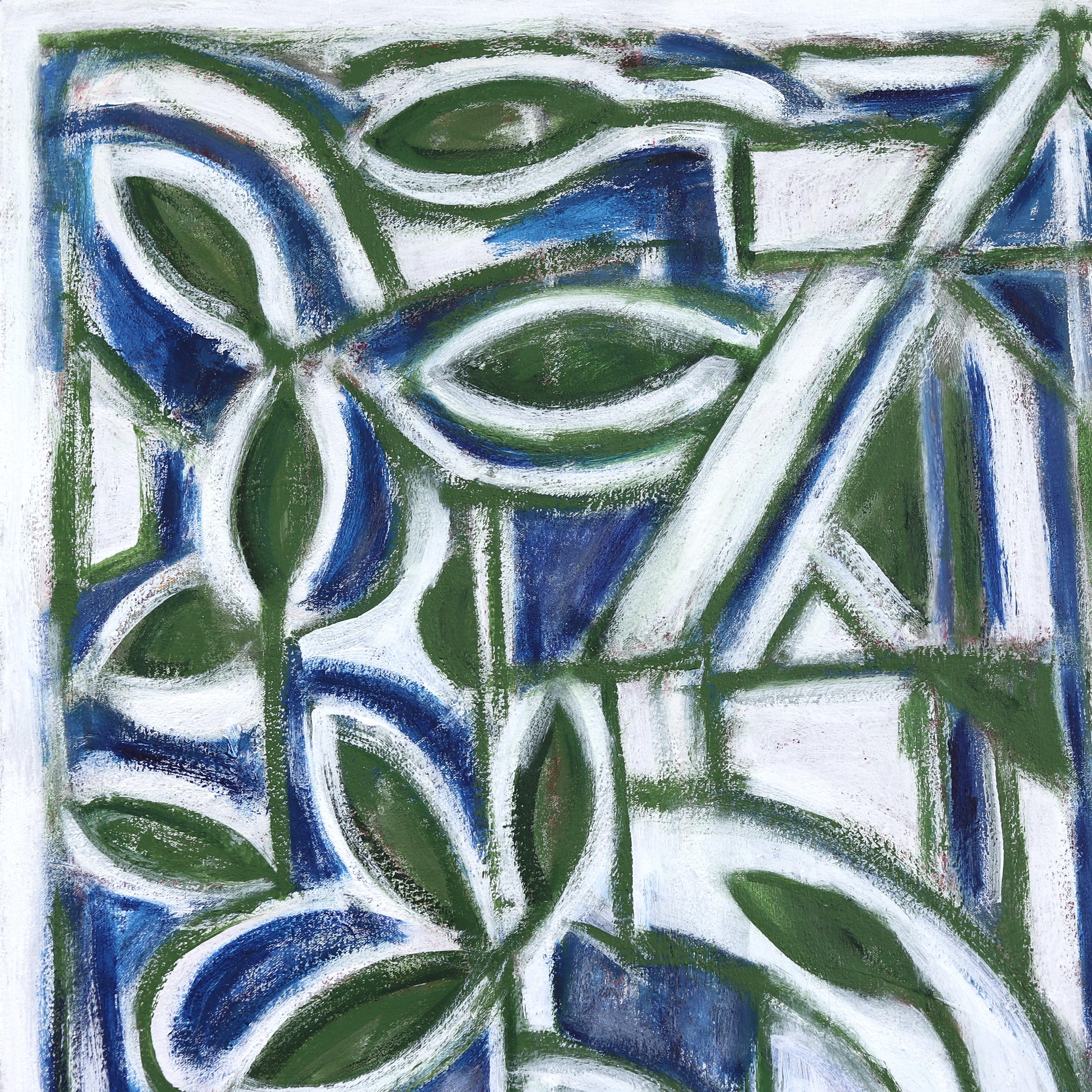 Green Cathedral II (Nature's God) - Large Modern Abstract Geometric Painting For Sale 1