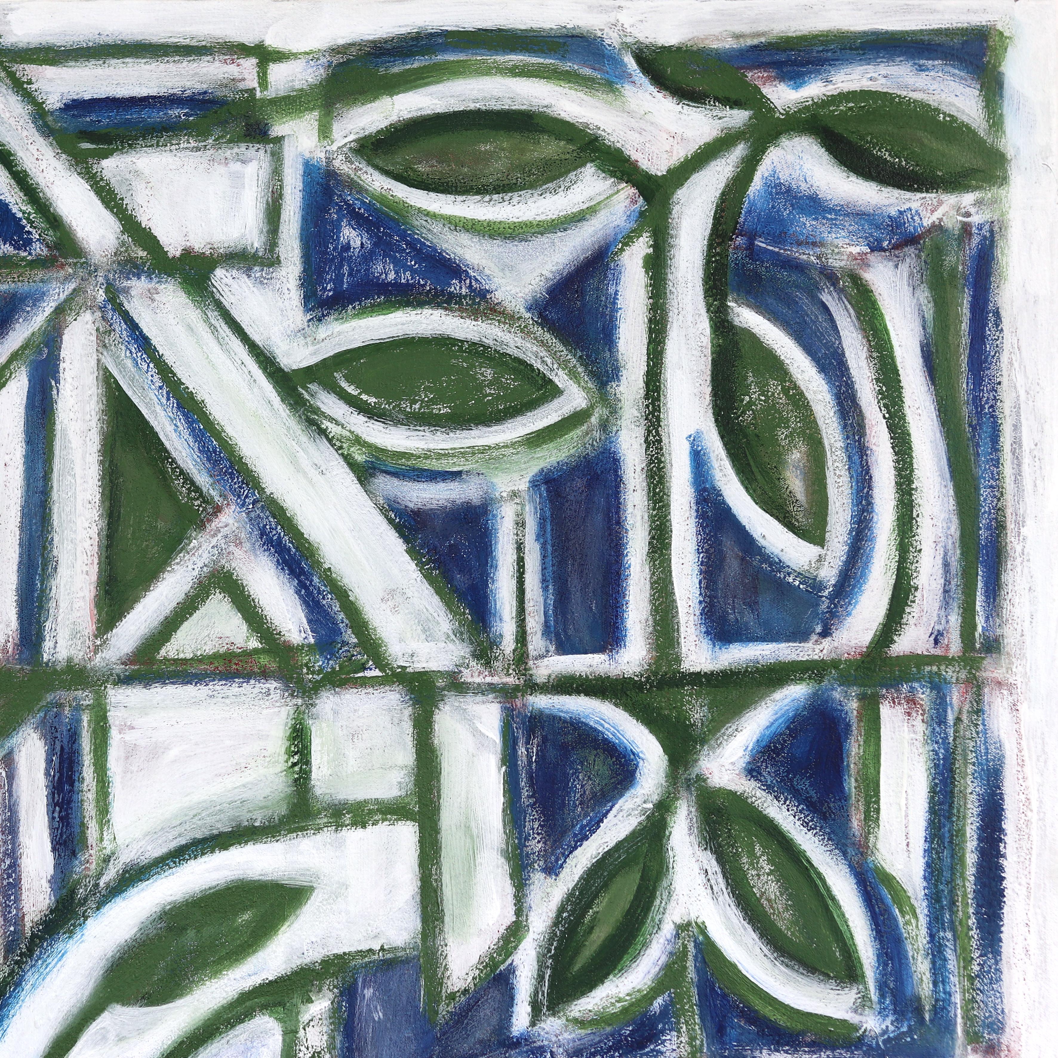 Green Cathedral II (Nature's God) - Large Modern Abstract Geometric Painting For Sale 3