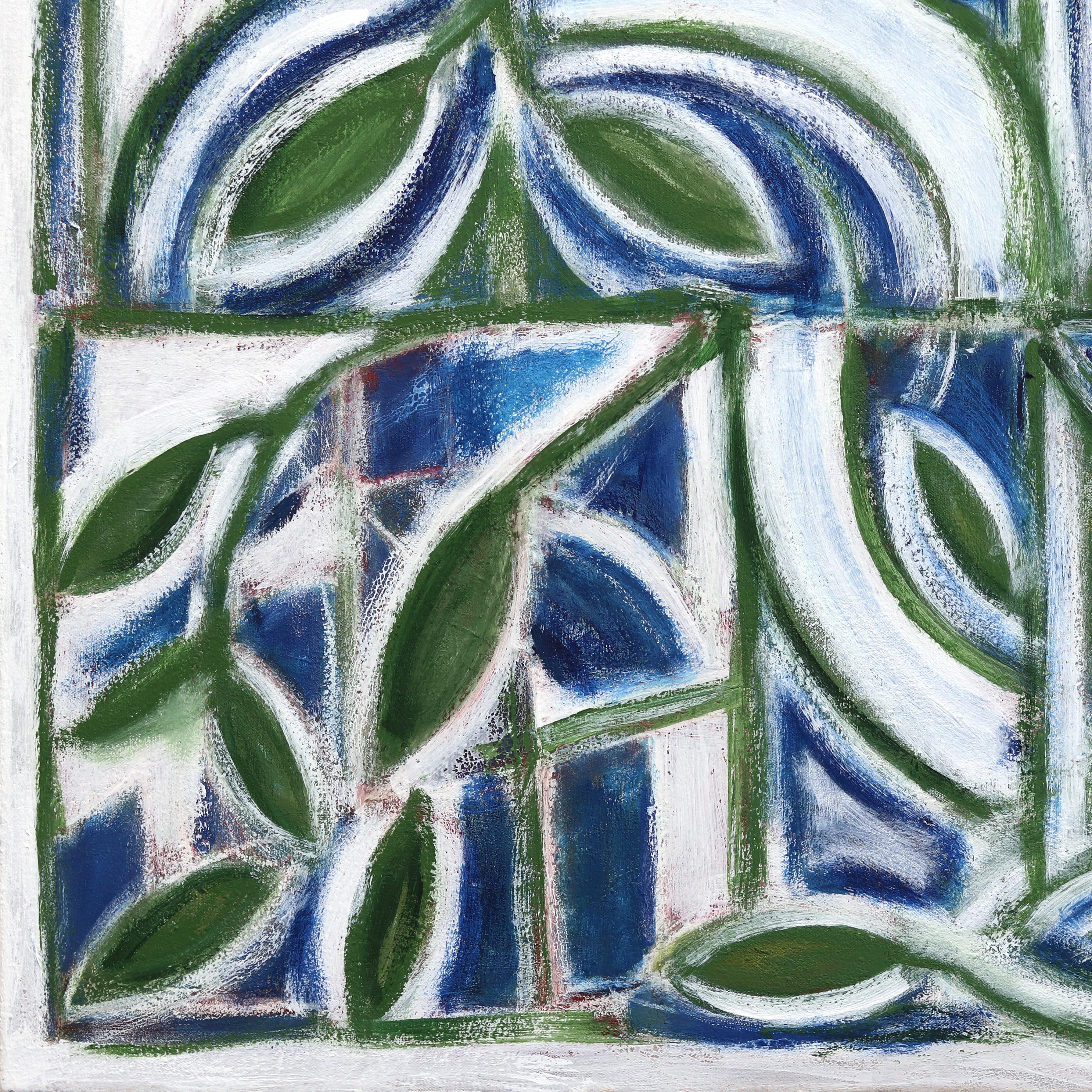 Green Cathedral II (Nature's God) - Large Modern Abstract Geometric Painting For Sale 5