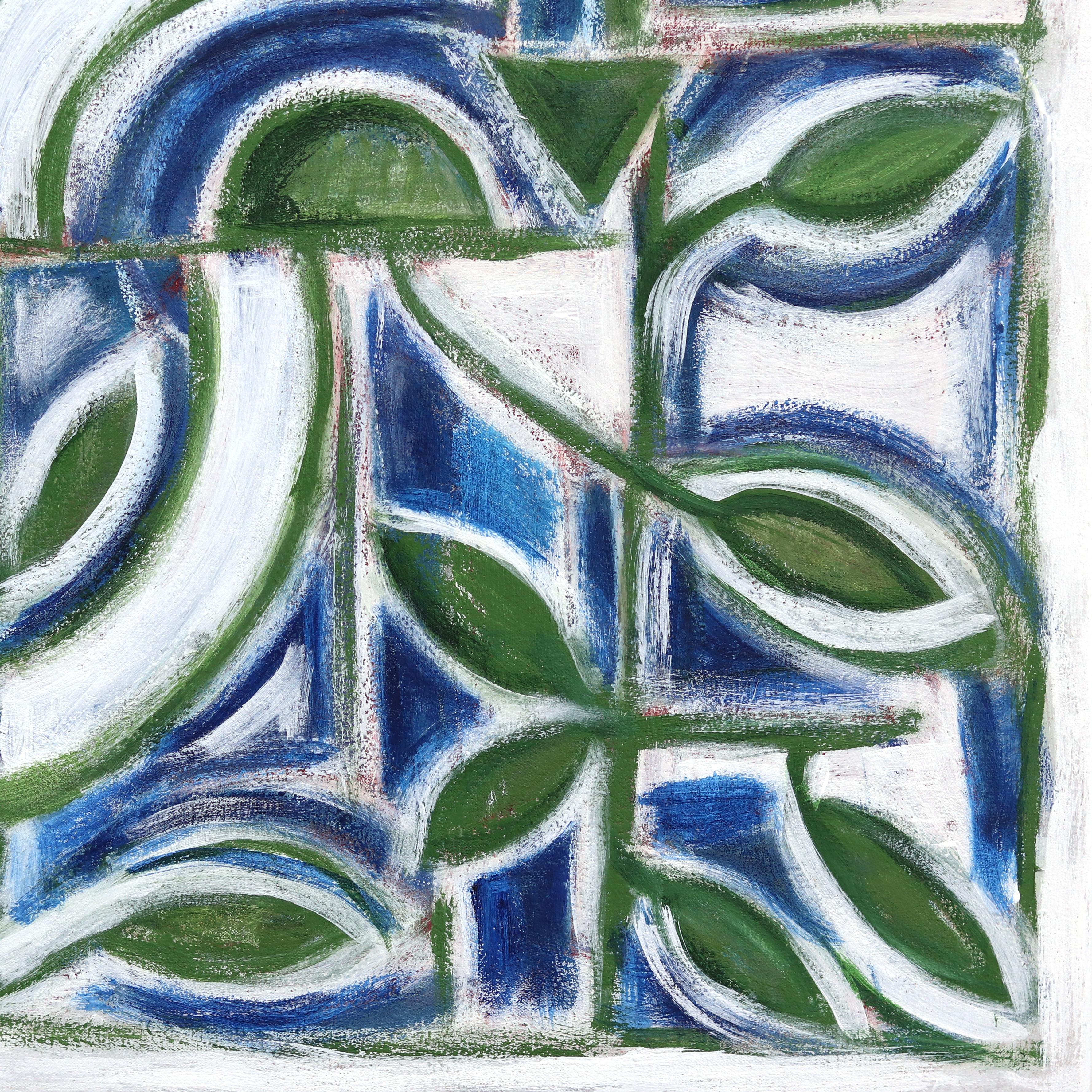 Green Cathedral II (Nature's God) - Large Modern Abstract Geometric Painting For Sale 6