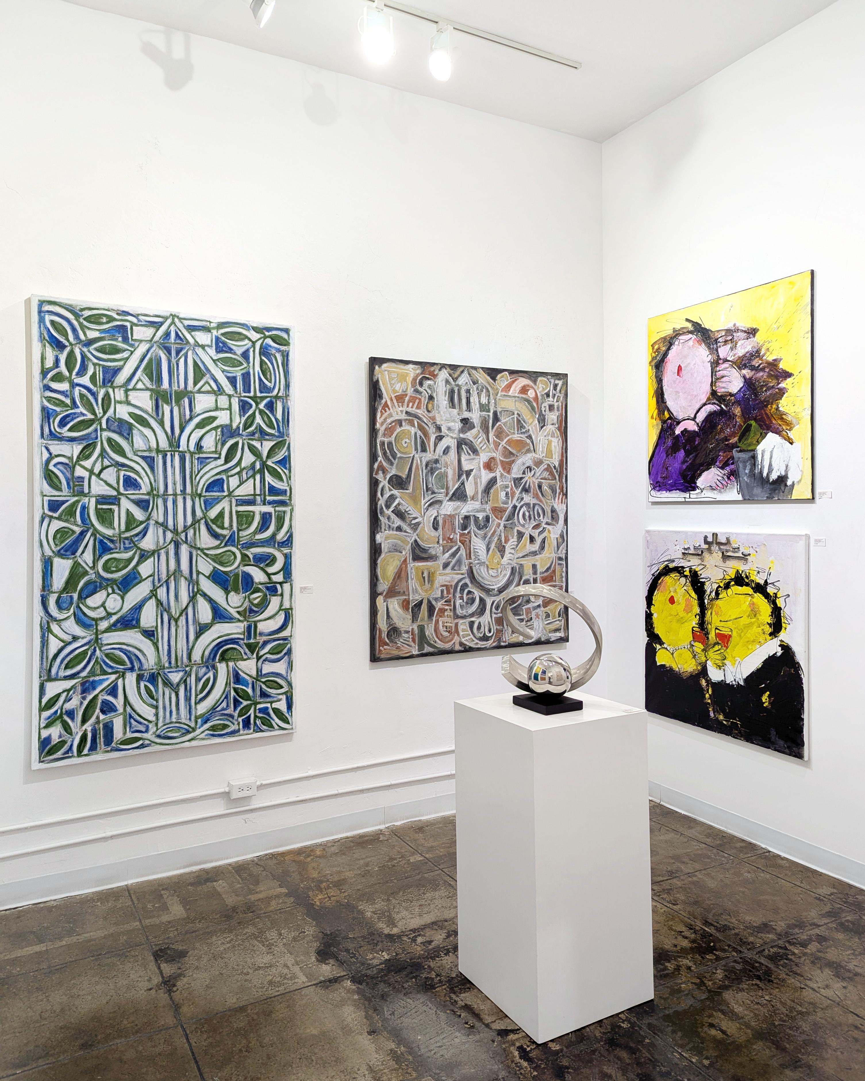 Green Cathedral II (Nature's God) - Großes modernes abstraktes geometrisches Gemälde im Angebot 5