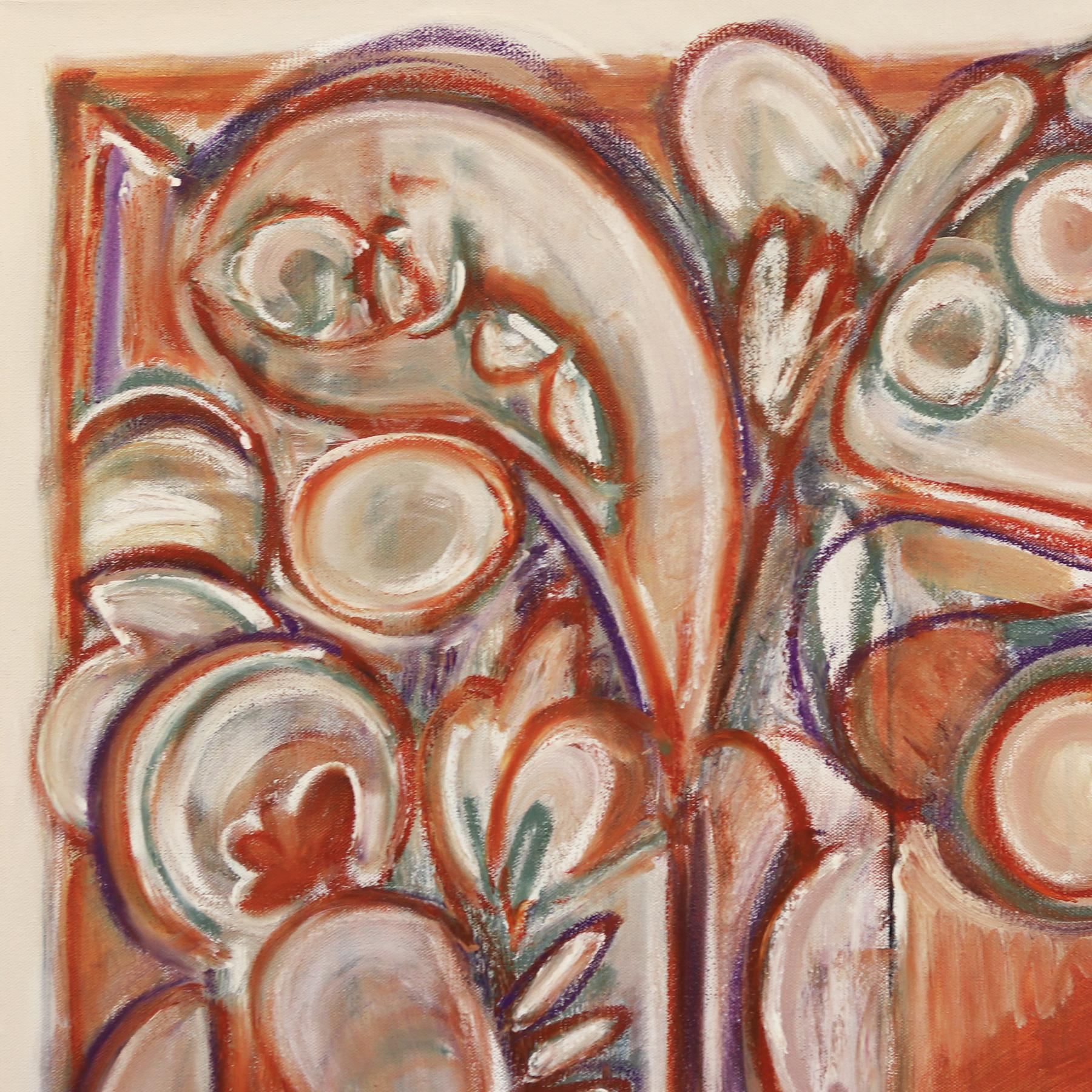 Love Modern Love - Grande peinture géométrique abstraite rouge chaud - Abstrait Painting par Harrison Gilman