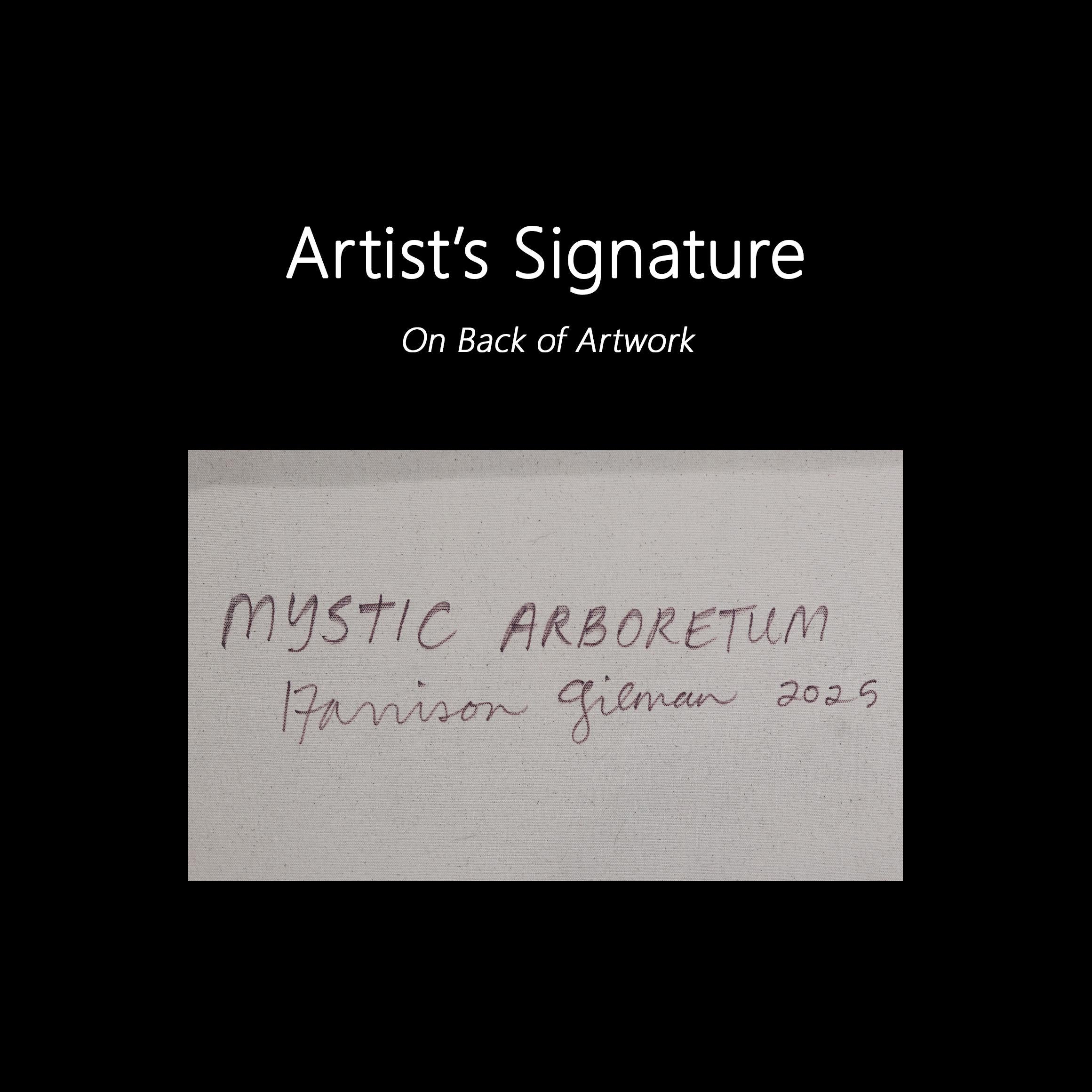 Mystic Arboretum - Große zeitgenössische abstrakte geometrische botanische Malerei im Angebot 6