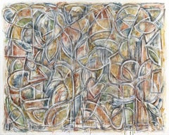 Once Over Babylon - Grande peinture abstraite contemporaine colorée