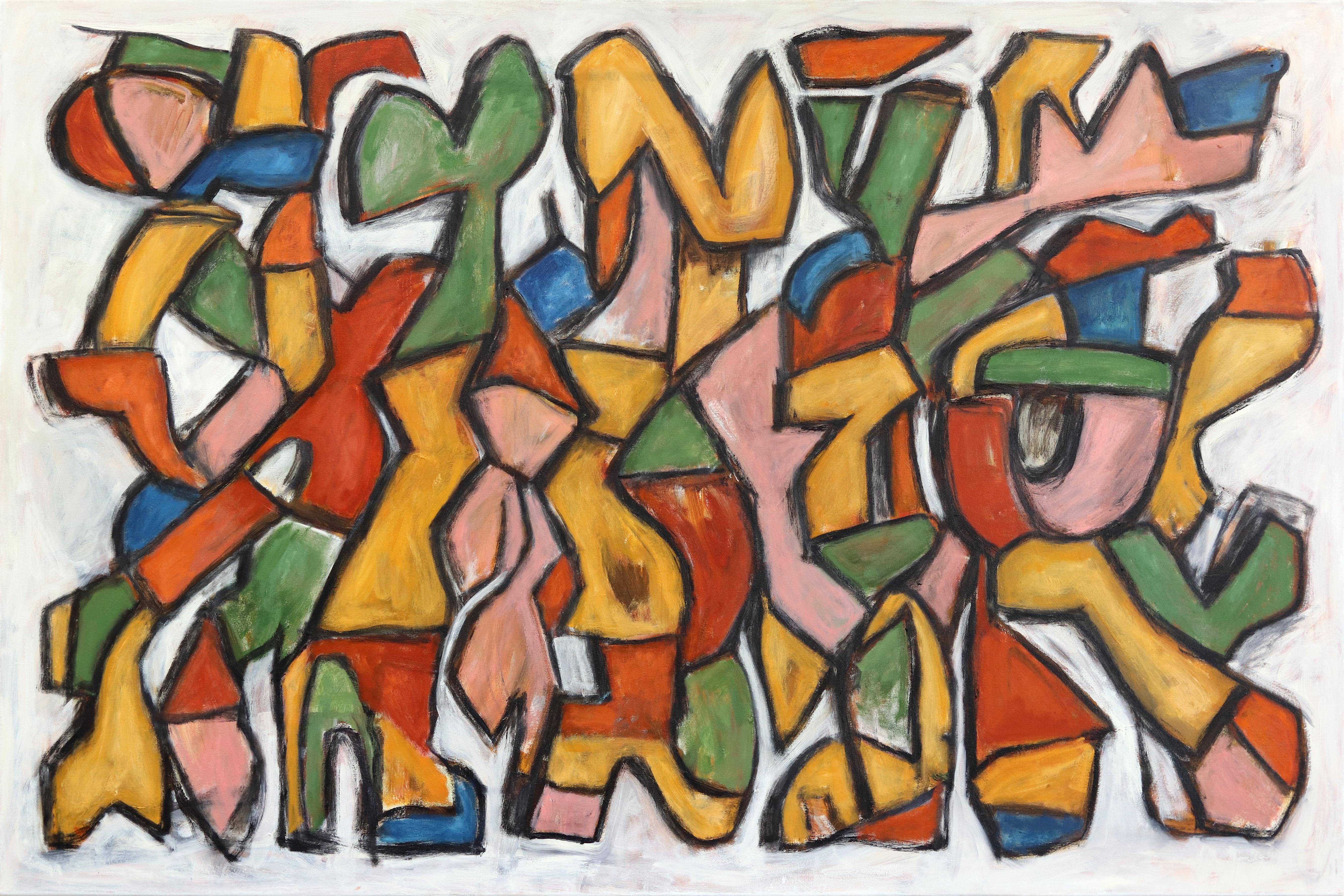 Running Wild - Large Contemporary Color Drenched Abstract Organic Shape Painting