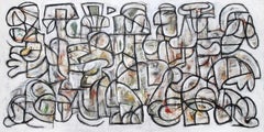 Salvar al Salvador - Gran Pintura Monocroma Geométrica Abstracta Contemporánea