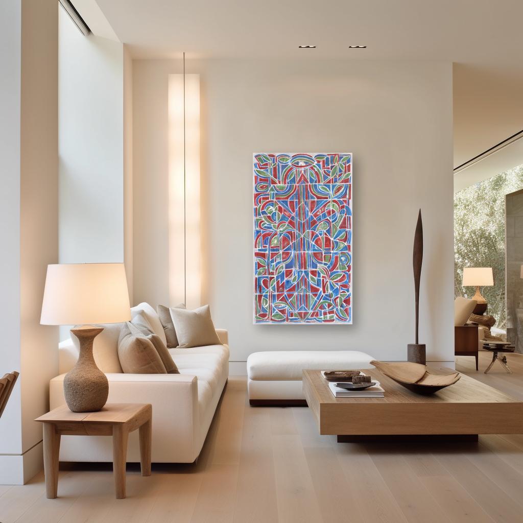 The Heart Transcends The Body - Grande peinture abstraite contemporaine colorée en vente 1