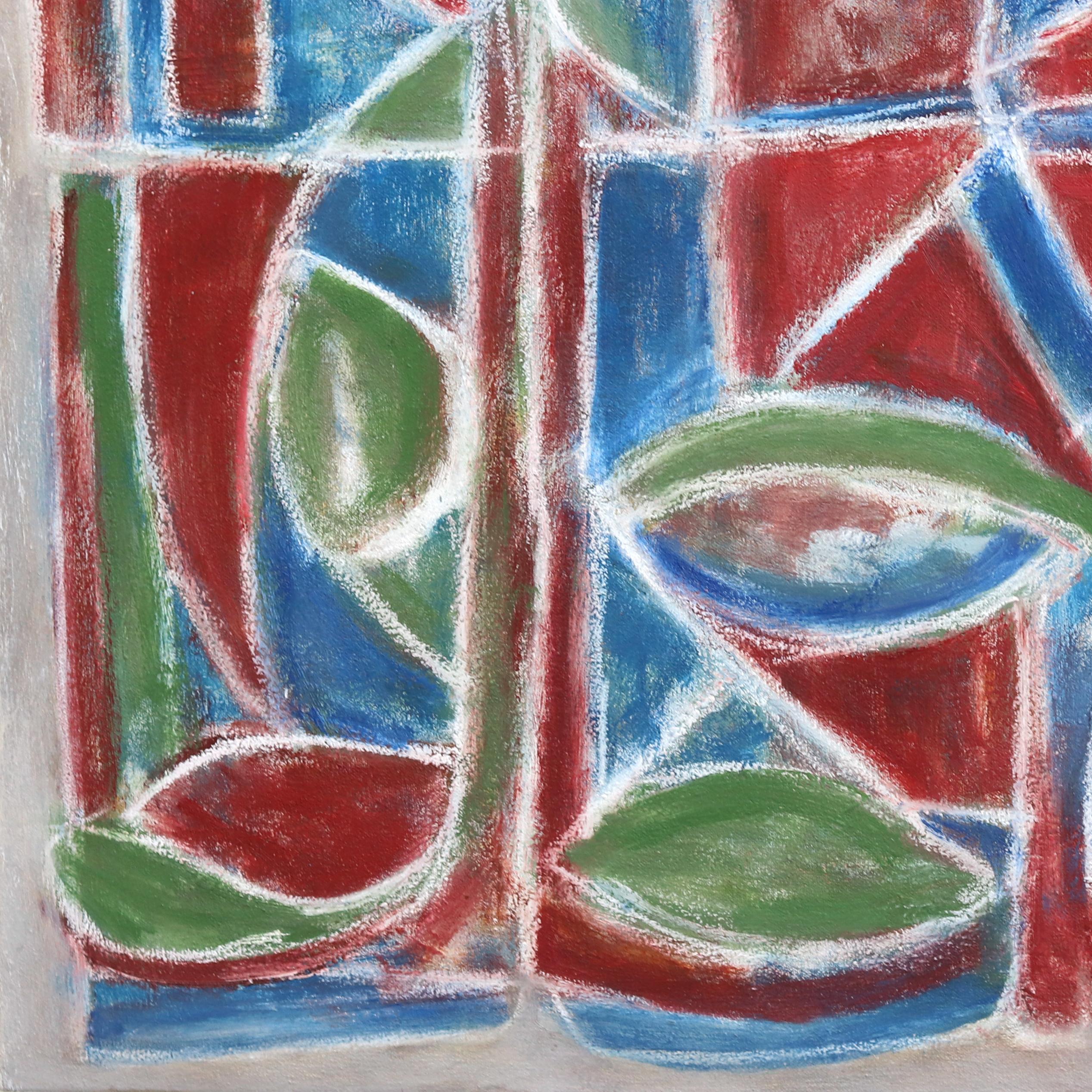 The Heart Transcends The Body - Grande peinture abstraite contemporaine colorée en vente 2