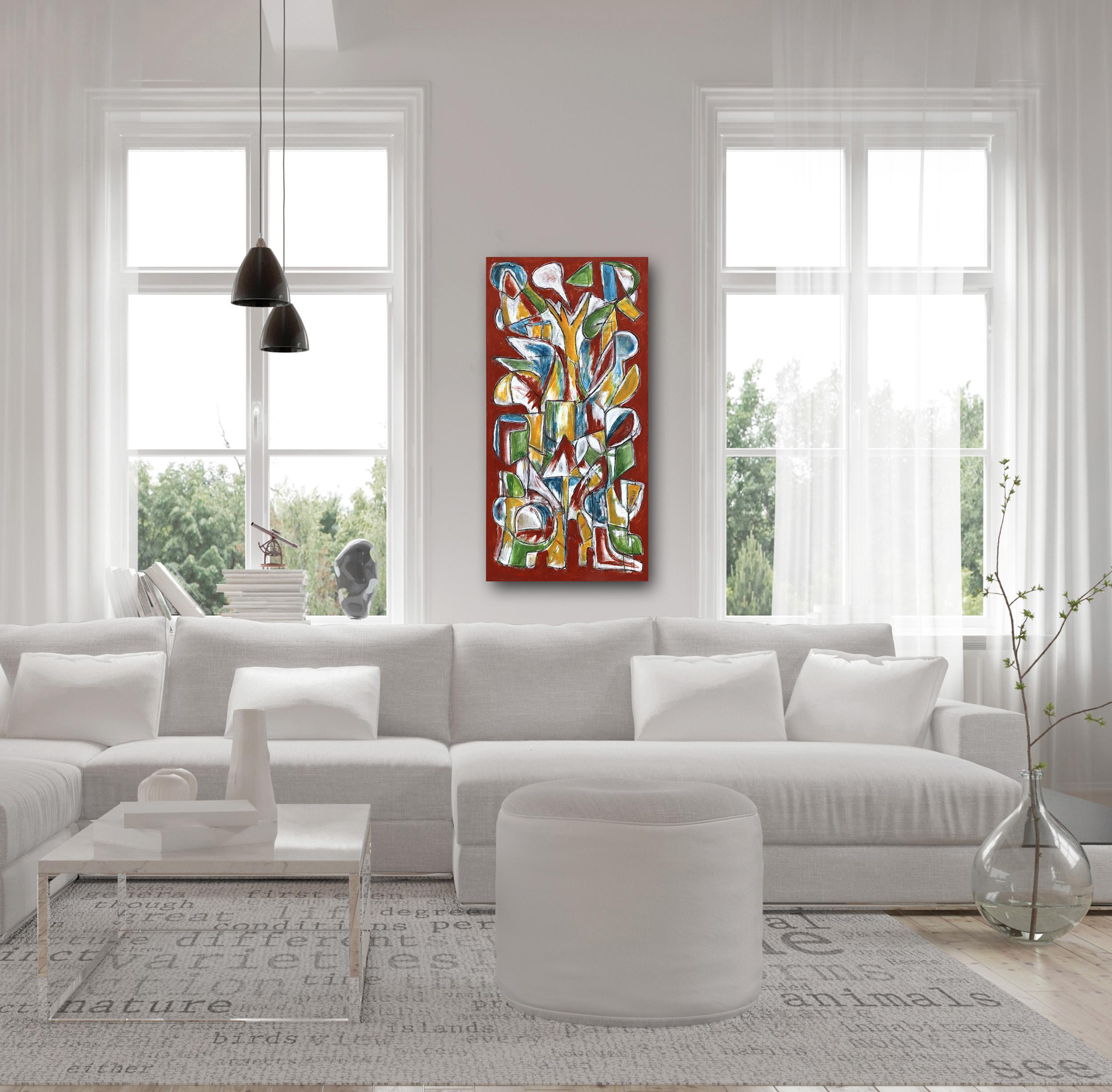 El Manantial - Pintura Abstracta Contemporánea Dinámica Expresiva Colorista - Painting de Harrison Gilman